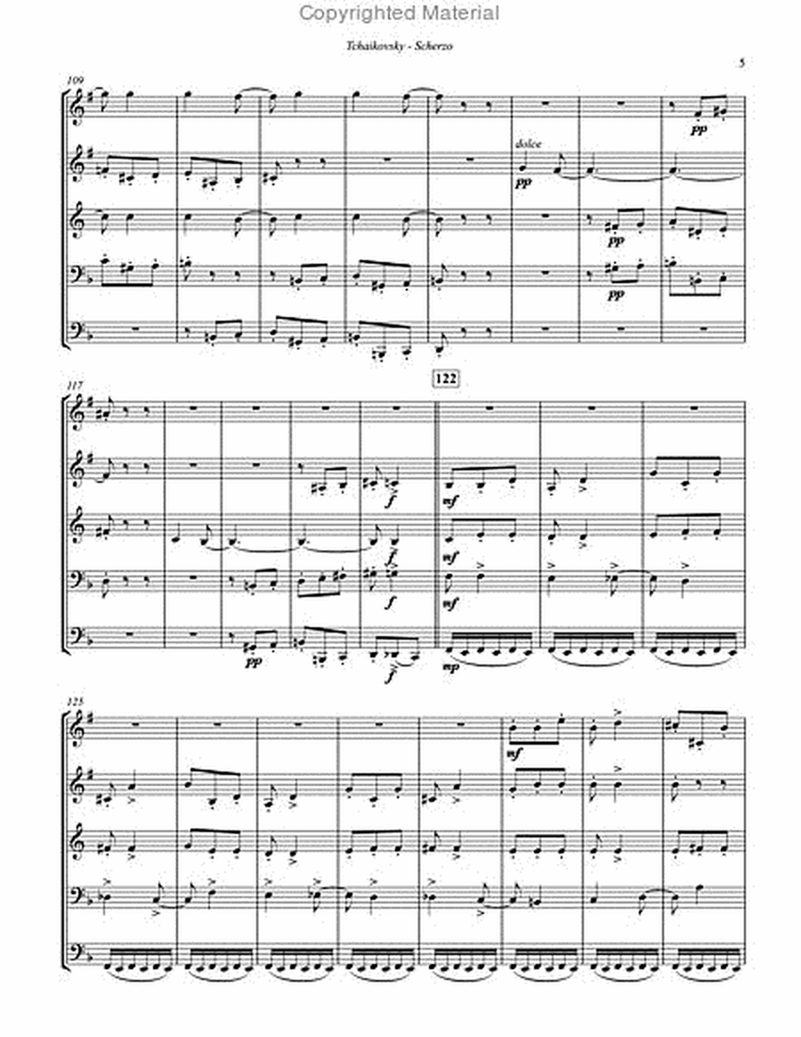 Scherzo for Brass Quintet from String Quartet, Opus 11