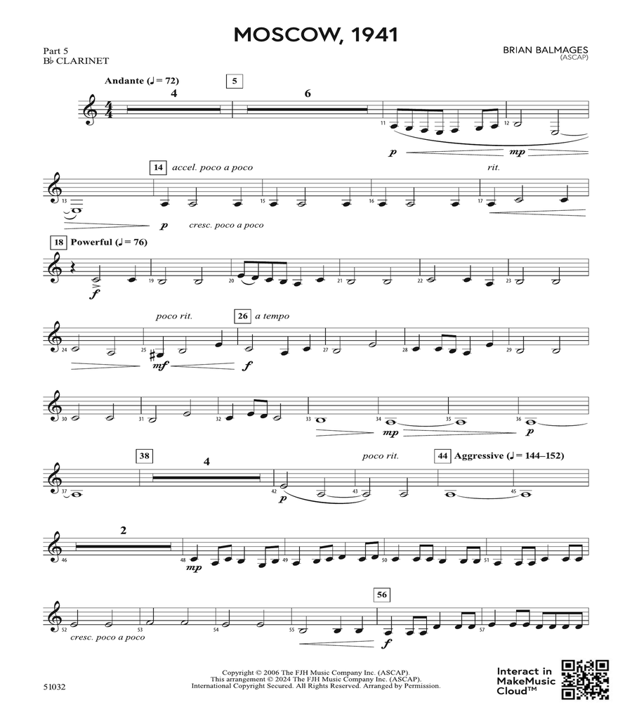 Moscow, 1941: Part 5 - B-flat Clarinet