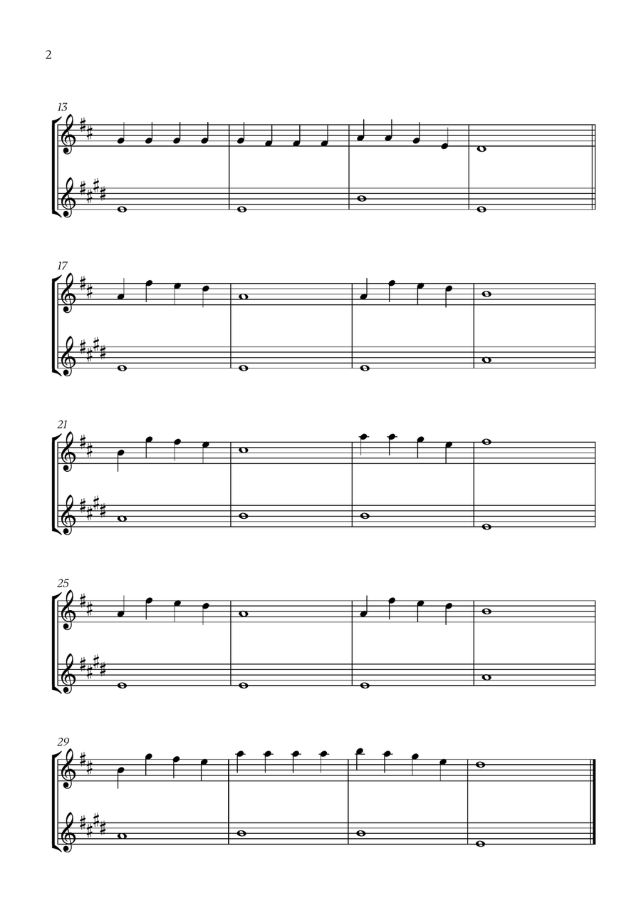 Jingle Bells (for Violin and Trumpet) Trumpet scores gallery preview page 2