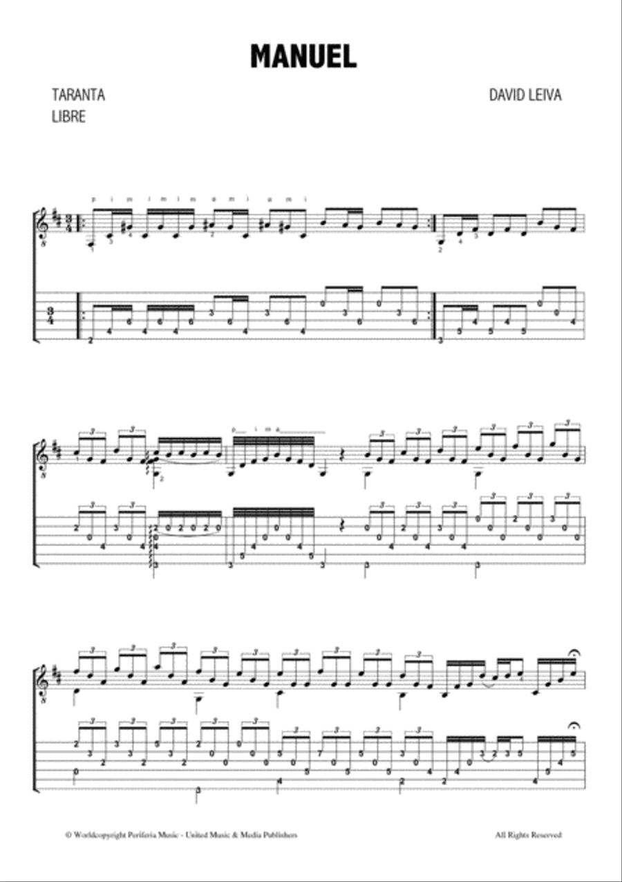 Manuel (Taranta) from 'Suite de Flamenco' for Guitar Solo Classical Guitar scores gallery preview page 2