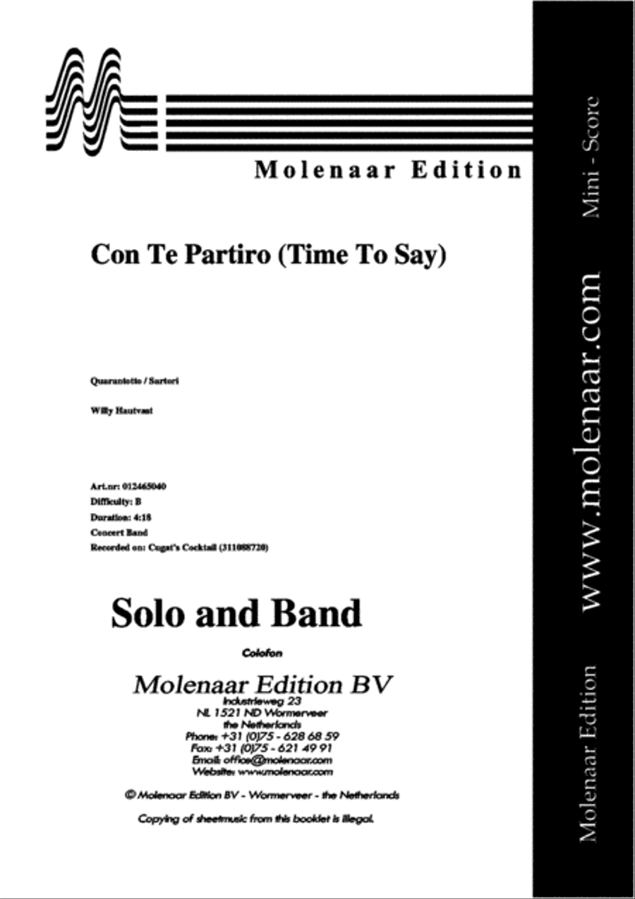Con te Partiro/Time to Say Goodbye Concert Band scores gallery preview page 3