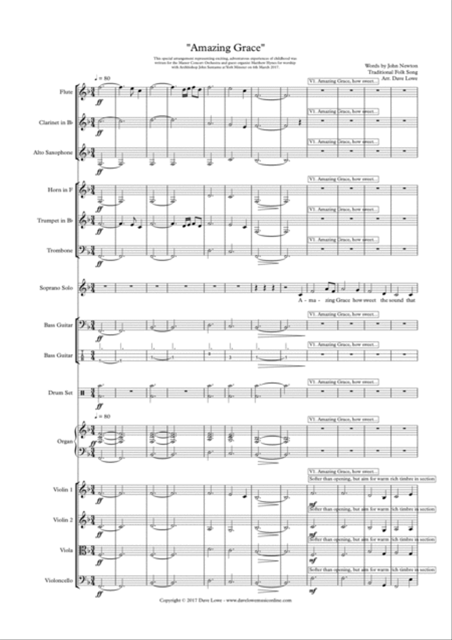 Amazing Grace Concert Band scores gallery preview page 1