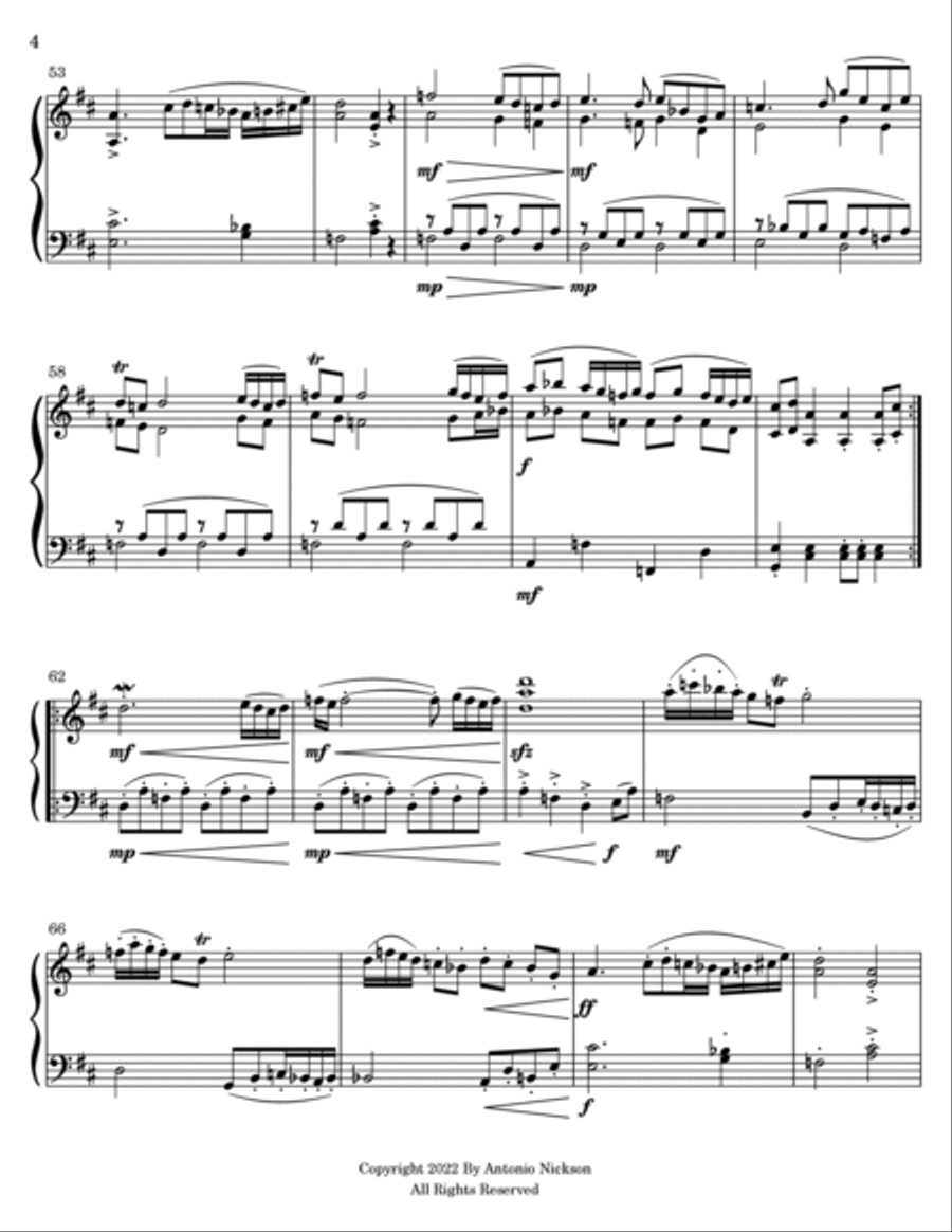 Piano Sonata No.1 In D Major Piano Solo scores gallery preview page 4