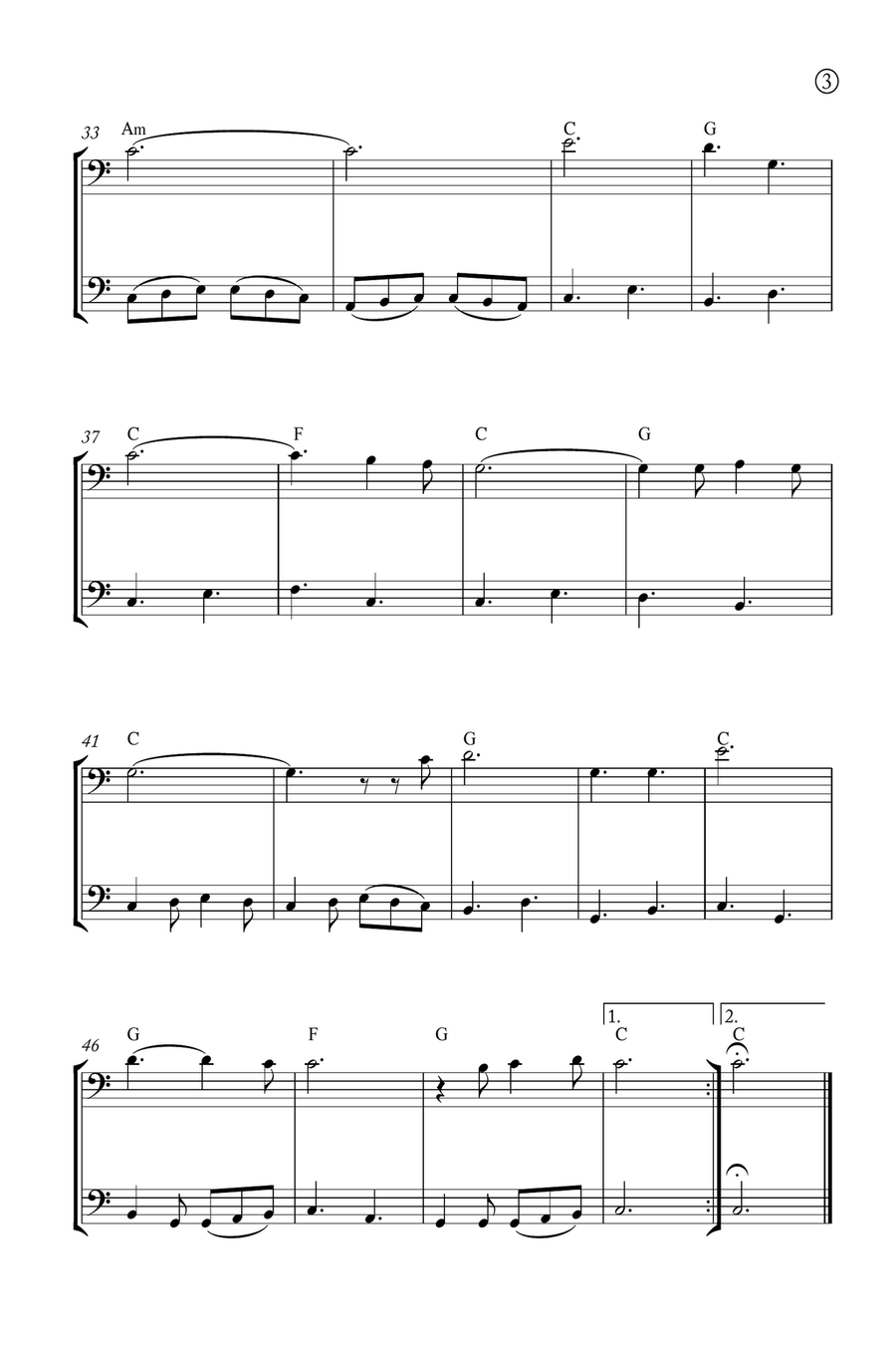 Oh Holy night Woodwind Duet scores gallery preview page 3