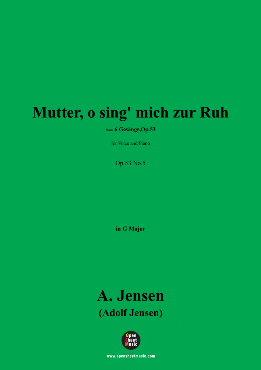 A. Jensen-Mutter,o sing' mich zur Ruh,in G Major,Op.53 No.5 Voice scores gallery preview page 1