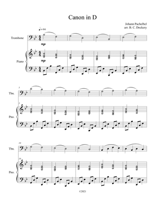 Book cover for Canon in D (Trombone Solo with Piano Accompaniment)