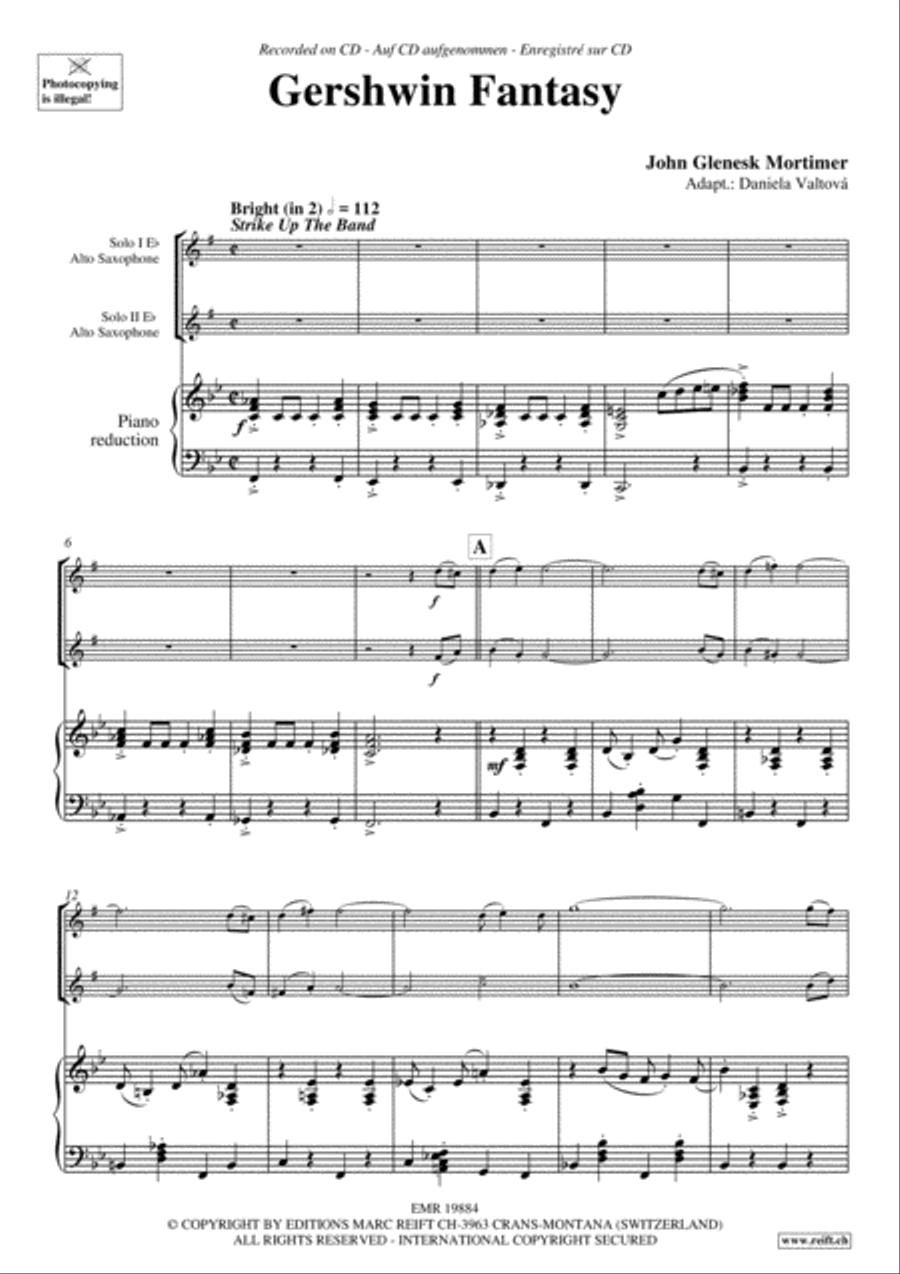 Gershwin Fantasy Alto Saxophone scores gallery preview page 4