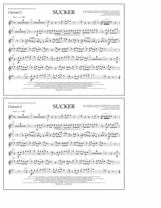 Sucker (arr. Tom Wallace) - Clarinet 2