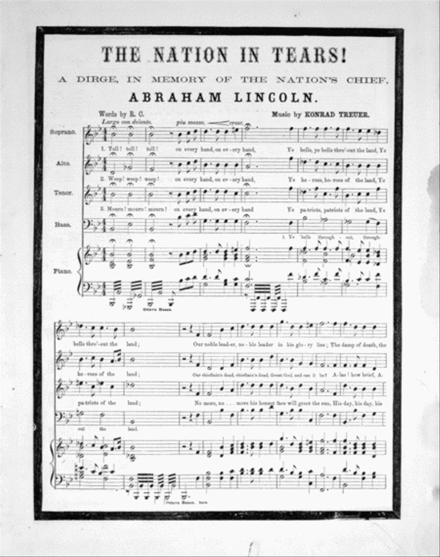 The Nation in Tears. A Dirge, In Memory of the Nation's Chief 4-Part scores gallery preview page 2