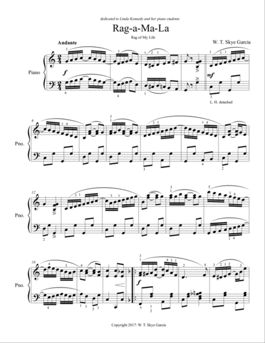 Rag-a-Ma-La Piano Solo scores gallery preview page 1