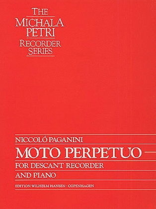 Book cover for Niccolo Paganini: Moto Perpetuo (Recorder)