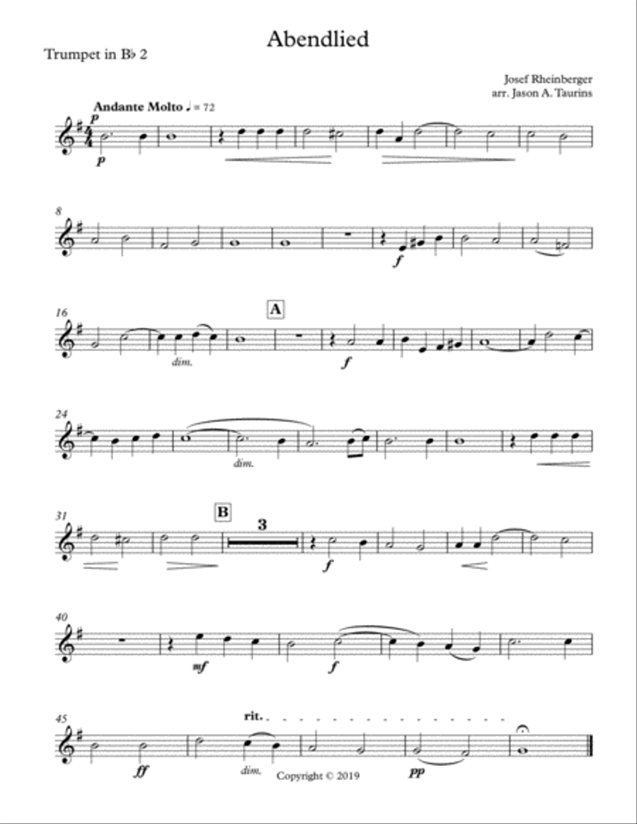Abendlied for Brass Ensemble Brass Ensemble scores gallery preview page 6