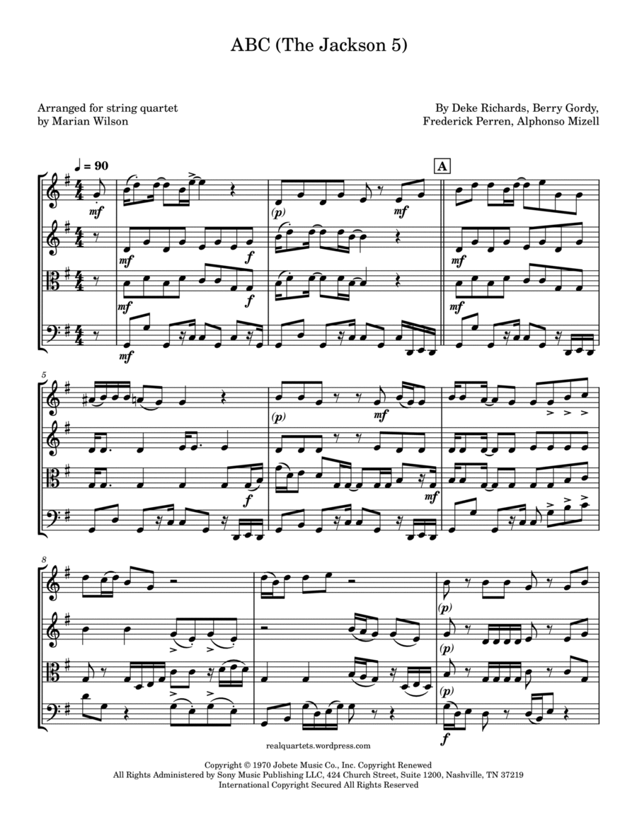 Abc String Quartet scores gallery preview page 1