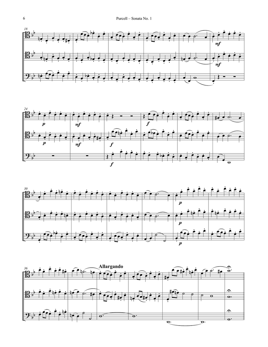 Sonatas 1-6 for Three Trombones Volume 1 Trombone Trio scores gallery preview page 6