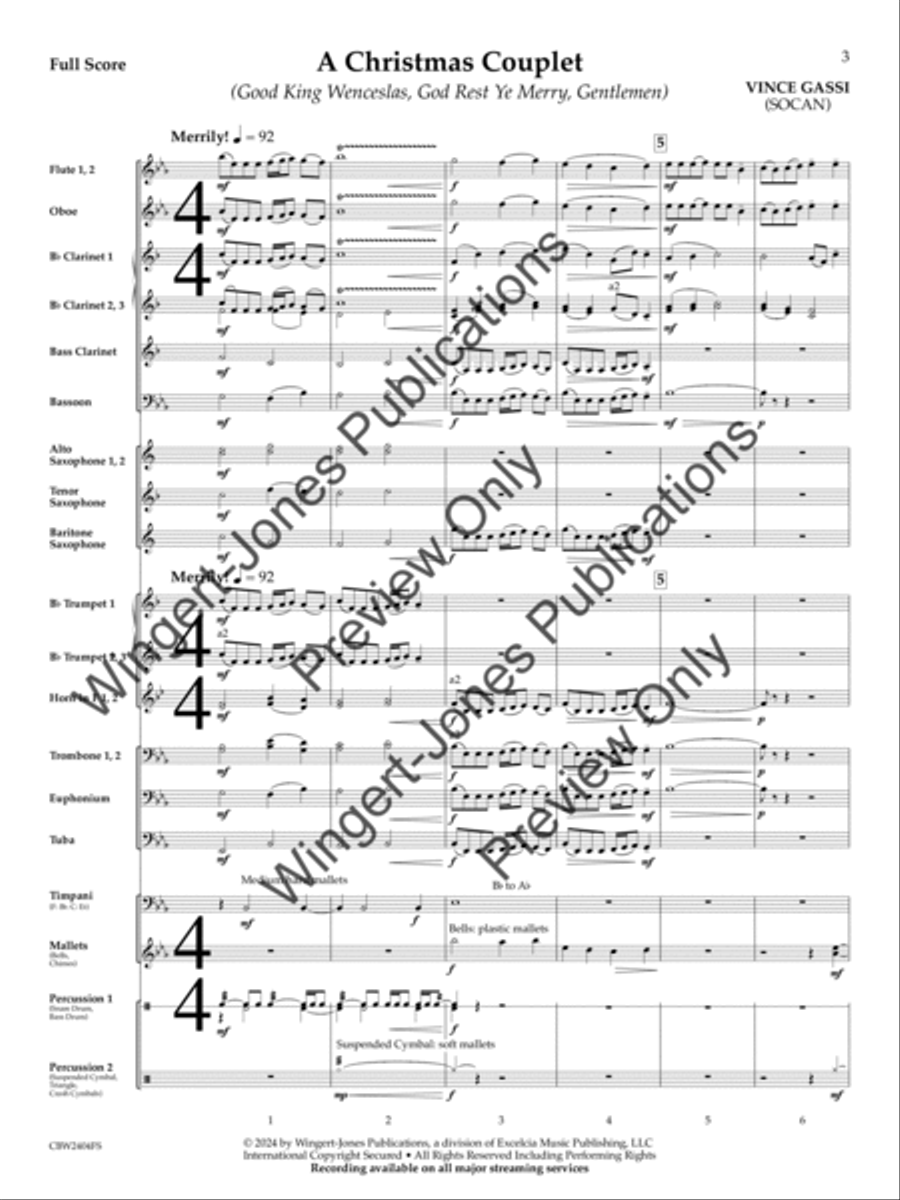 A Christmas Couplet A Christmas Couplet Concert Band scores gallery preview page 4