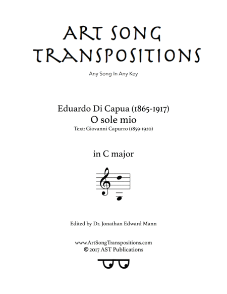 DI CAPUA: O sole mio (transposed to C major)