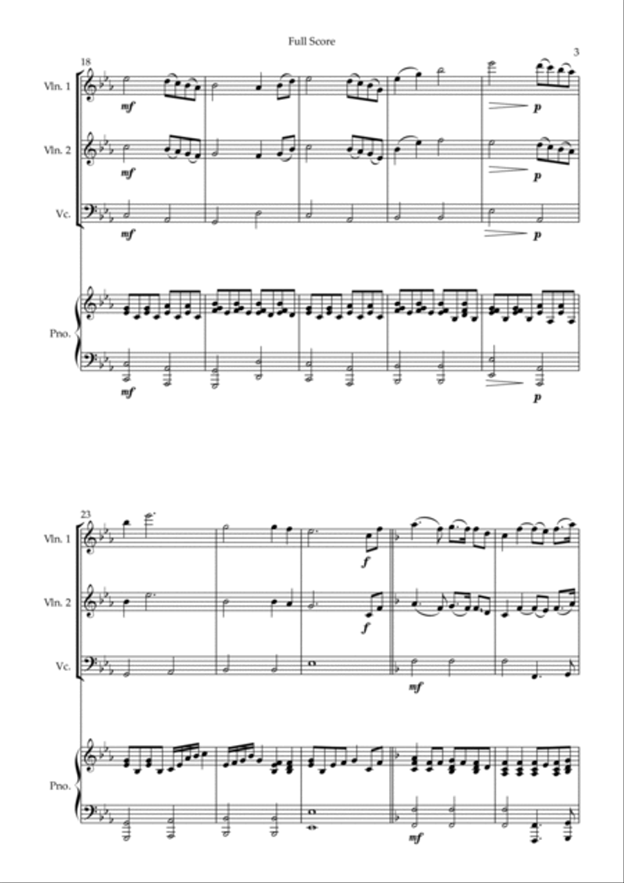 You Raise Me Up Piano Quartet scores gallery preview page 3