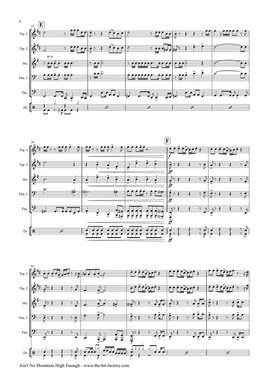 Ain't No Mountain High Enough Brass Ensemble scores gallery preview page 4