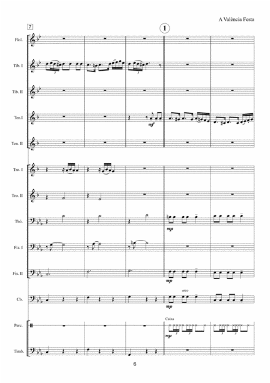 A València Festa: Ballet for Cobla, Piano and Percussion Brass Ensemble scores gallery preview page 3