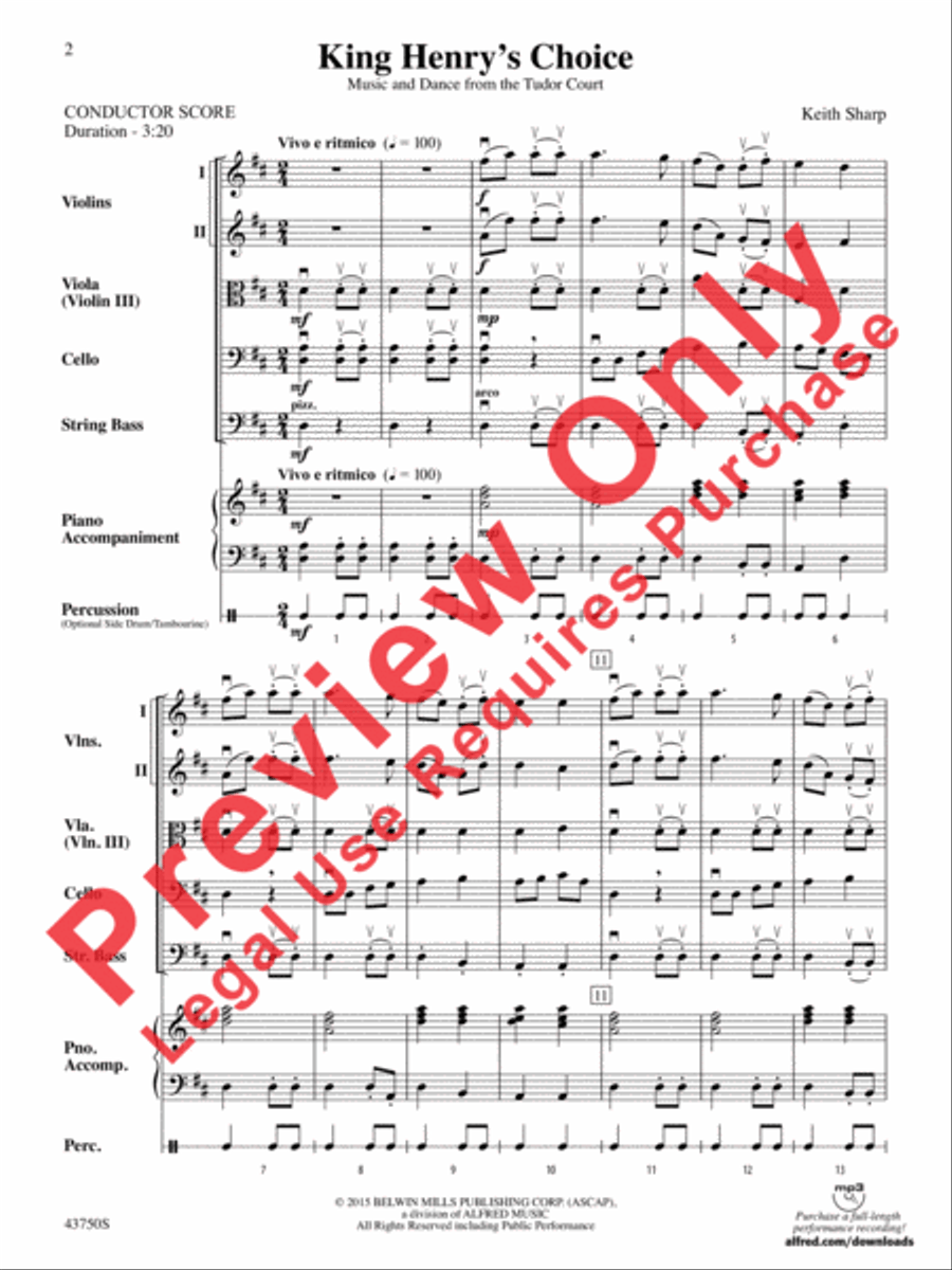 King Henry's Choice String Orchestra scores gallery preview page 3
