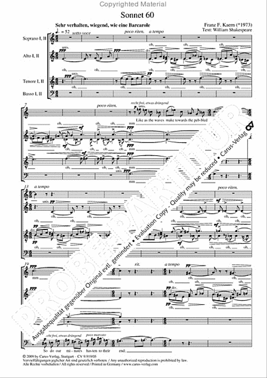 Three Sonnets against Vanity Choir scores gallery preview page 3