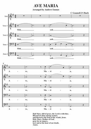 Ave Maria (Bach/Gounod) A Cappella TTBB