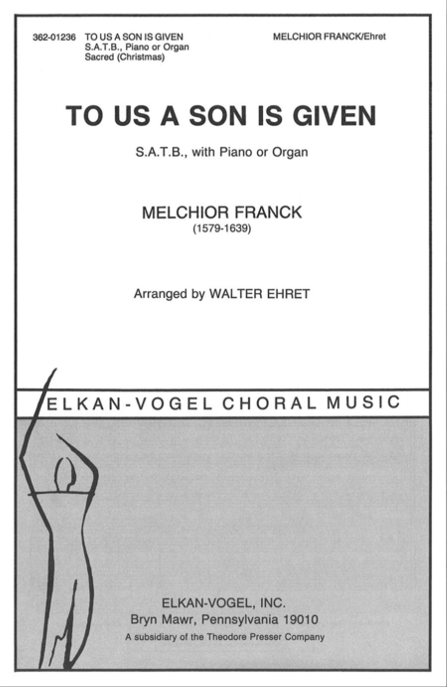 To Us A Son Is Given 4-Part scores gallery preview page 1