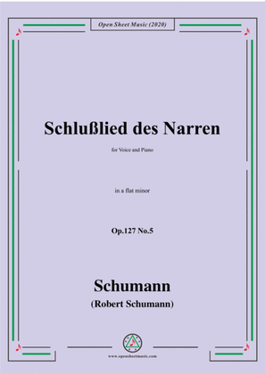 Book cover for Schumann-Schlußlied des Narren Op.127 No.5,in a flat minor