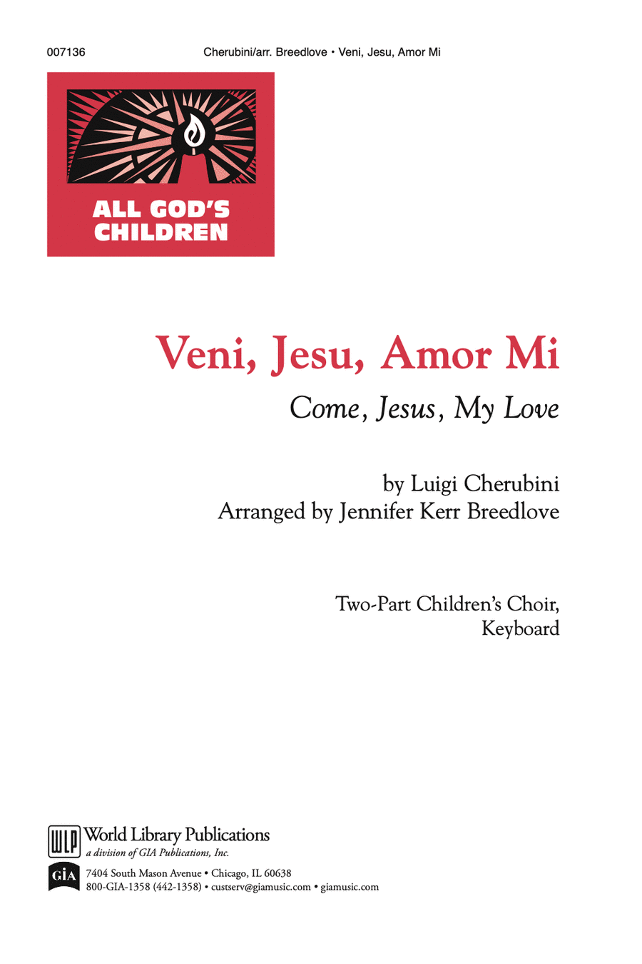 Veni, Jesu, Amor Mi 2-Part scores gallery preview page 1