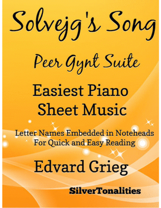 Book cover for Solvejg's Song Peer Gynt Suite Easiest Piano Sheet Music