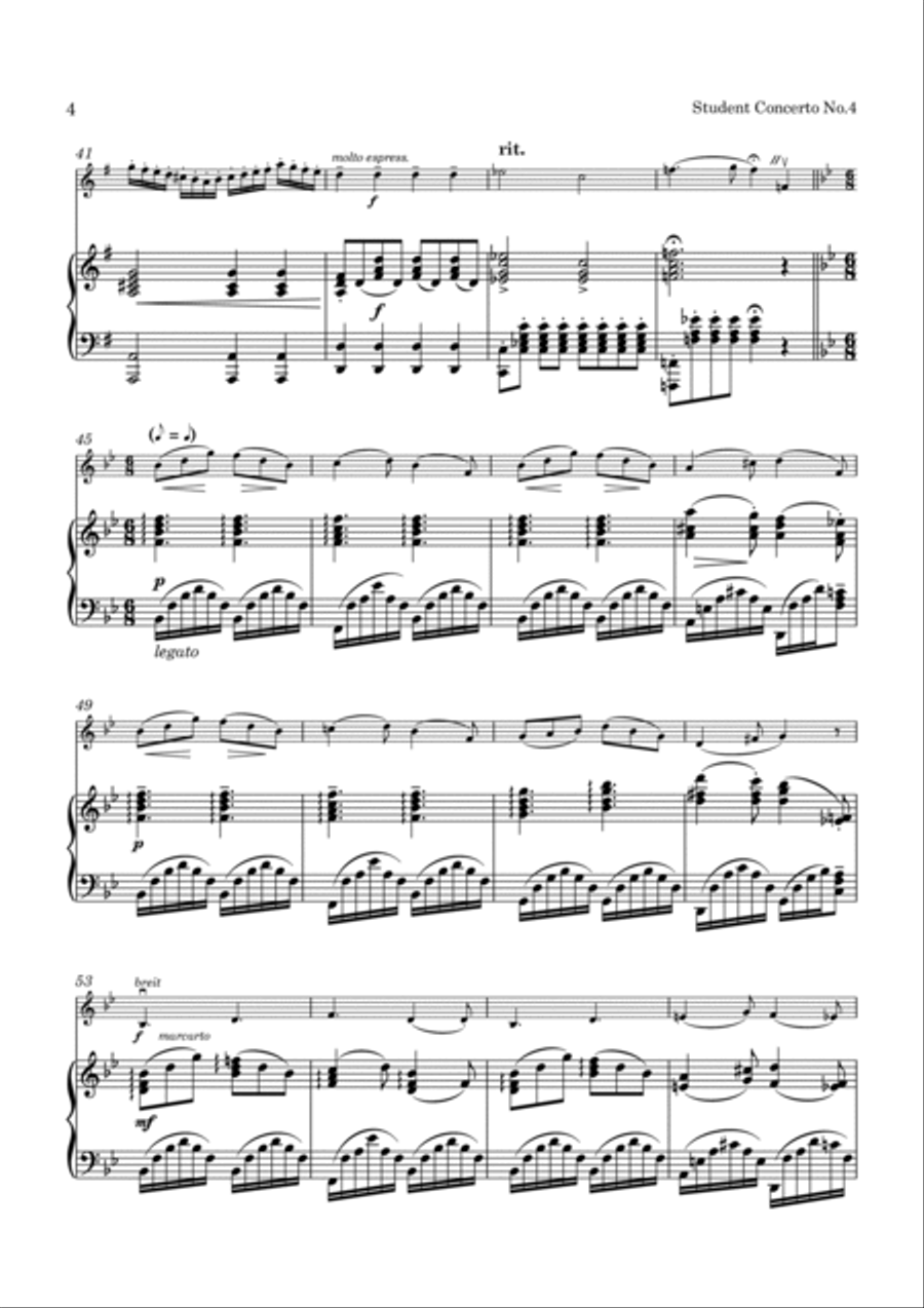 Huber Concerto No. 4 Op. 8 for Violin and Piano Violin Solo scores gallery preview page 5