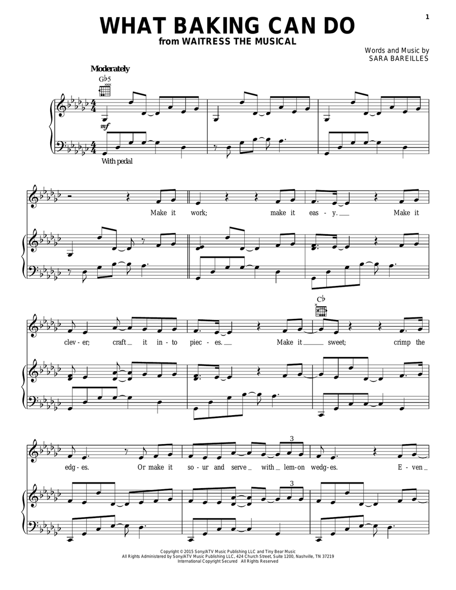 What Baking Can Do (from Waitress The Musical) Piano, Vocal, Guitar scores gallery preview page 1