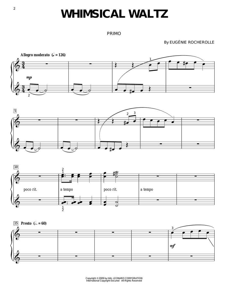 Whimsical Waltz Whimsical Waltz Piano Duet scores gallery preview page 2