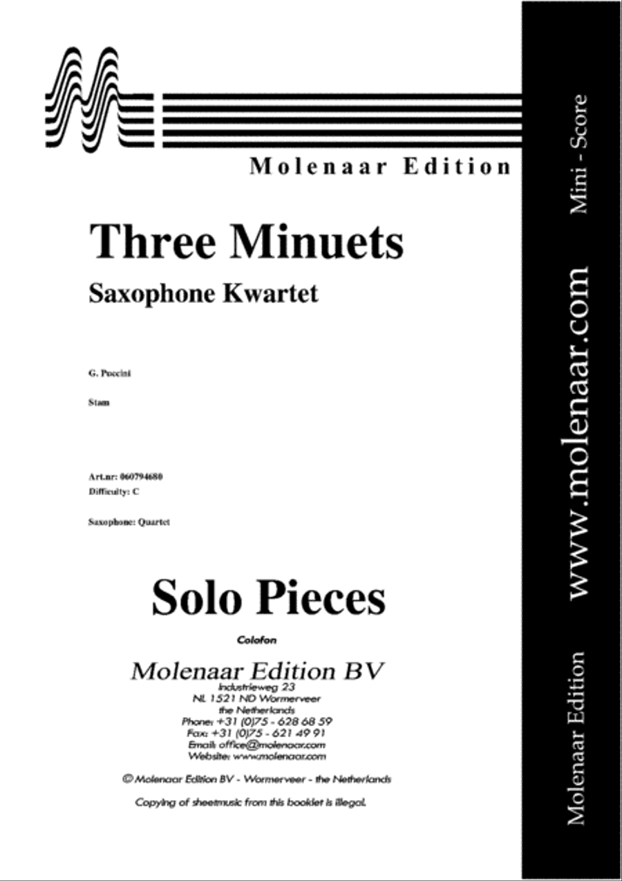 Three Minuets Three Minuets Saxophone Quartet scores gallery preview page 2