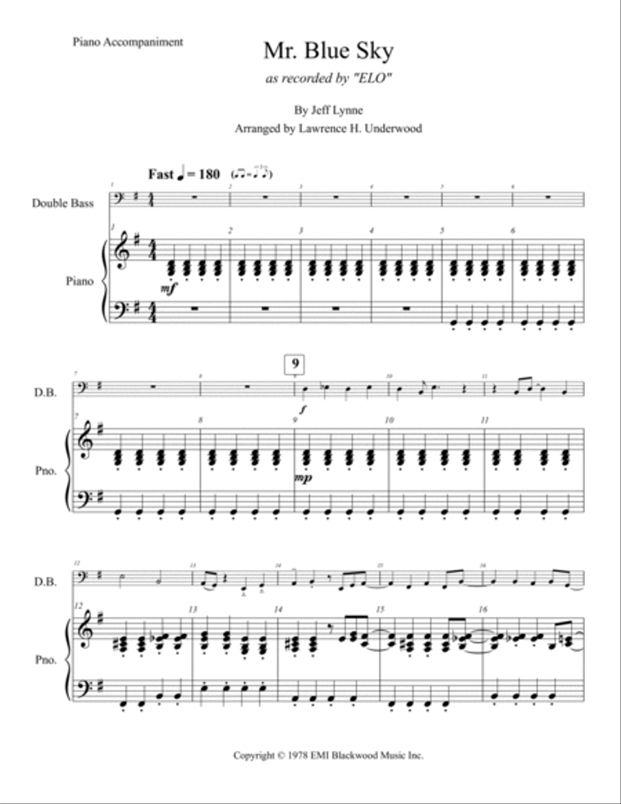 Mr. Blue Sky Double Bass scores gallery preview page 2