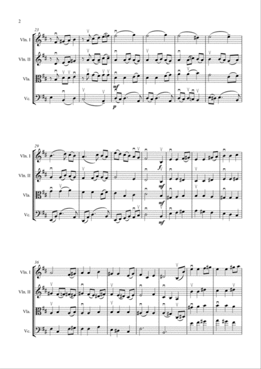 Away in a Manger String Quartet scores gallery preview page 2
