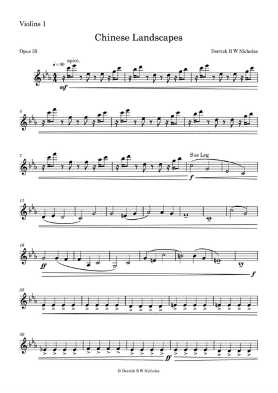 Chinese Landscapes - Violin 1 Violin Solo scores gallery preview page 3