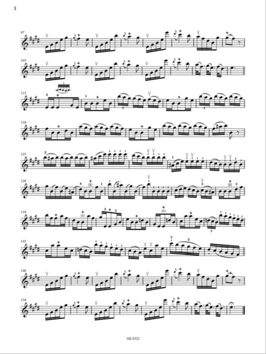 Allegro (Grade 8, A1, from the ABRSM Violin Syllabus from 2024) Violin Solo scores gallery preview page 3