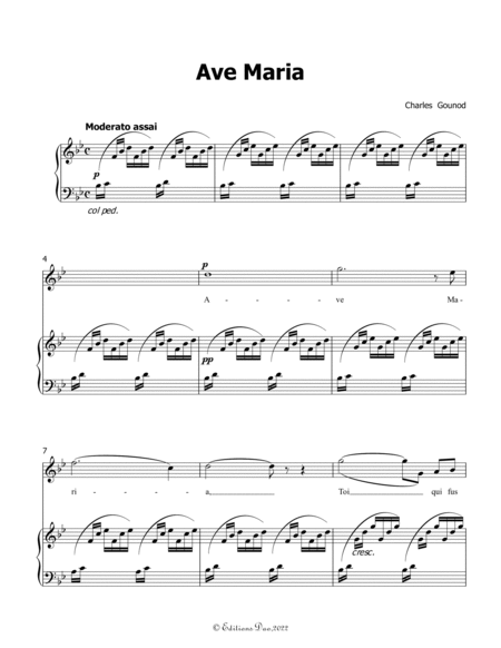 Ave Maria, by Gounod, in B flat Major
