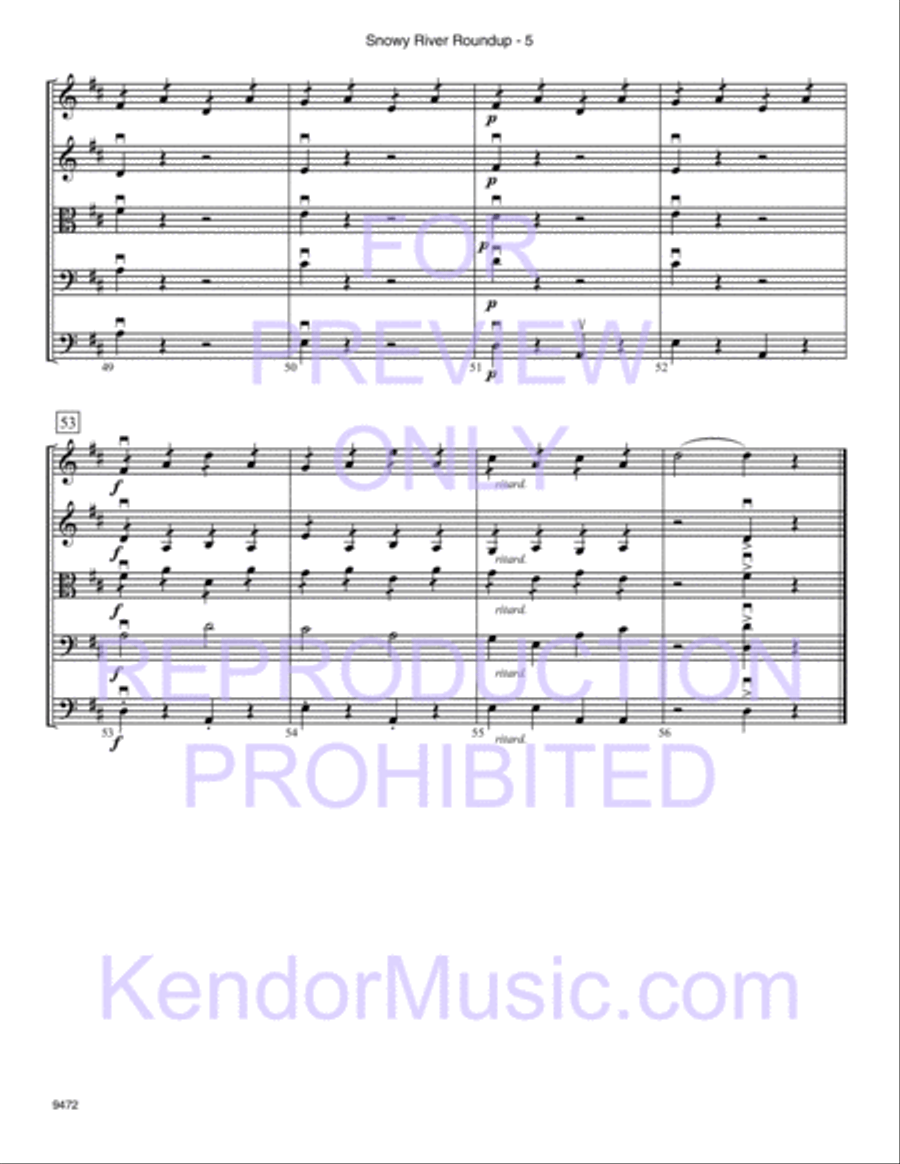 Snowy River Roundup (Full Score) String Orchestra scores gallery preview page 6