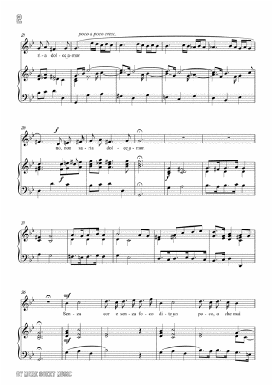 Perti-Se non fossero gli stenti in g minor,for Voice and Piano Voice Solo scores gallery preview page 4