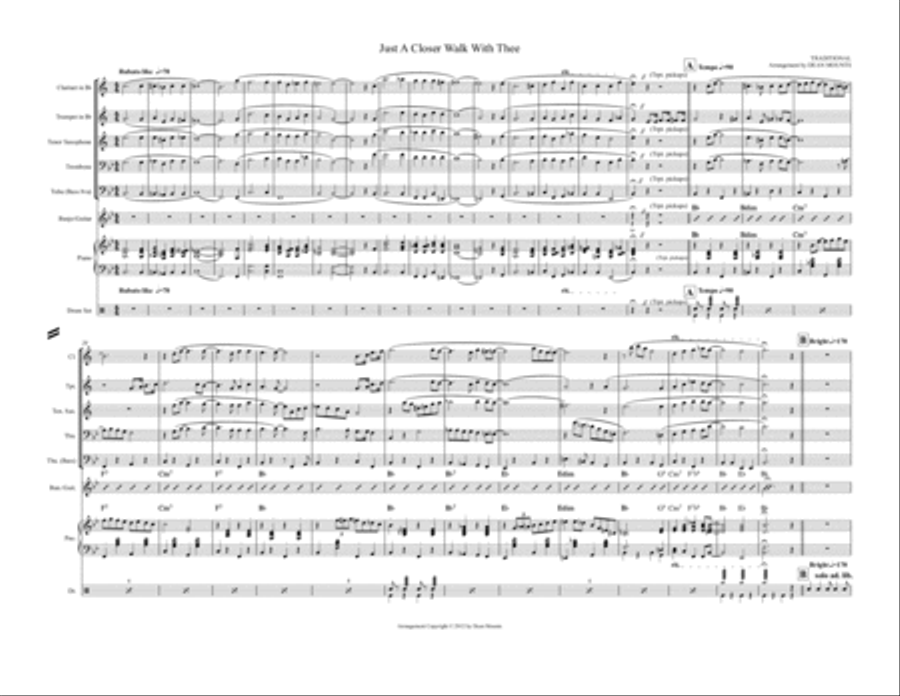 Just A Closer Walk With Thee Jazz Ensemble scores gallery preview page 1