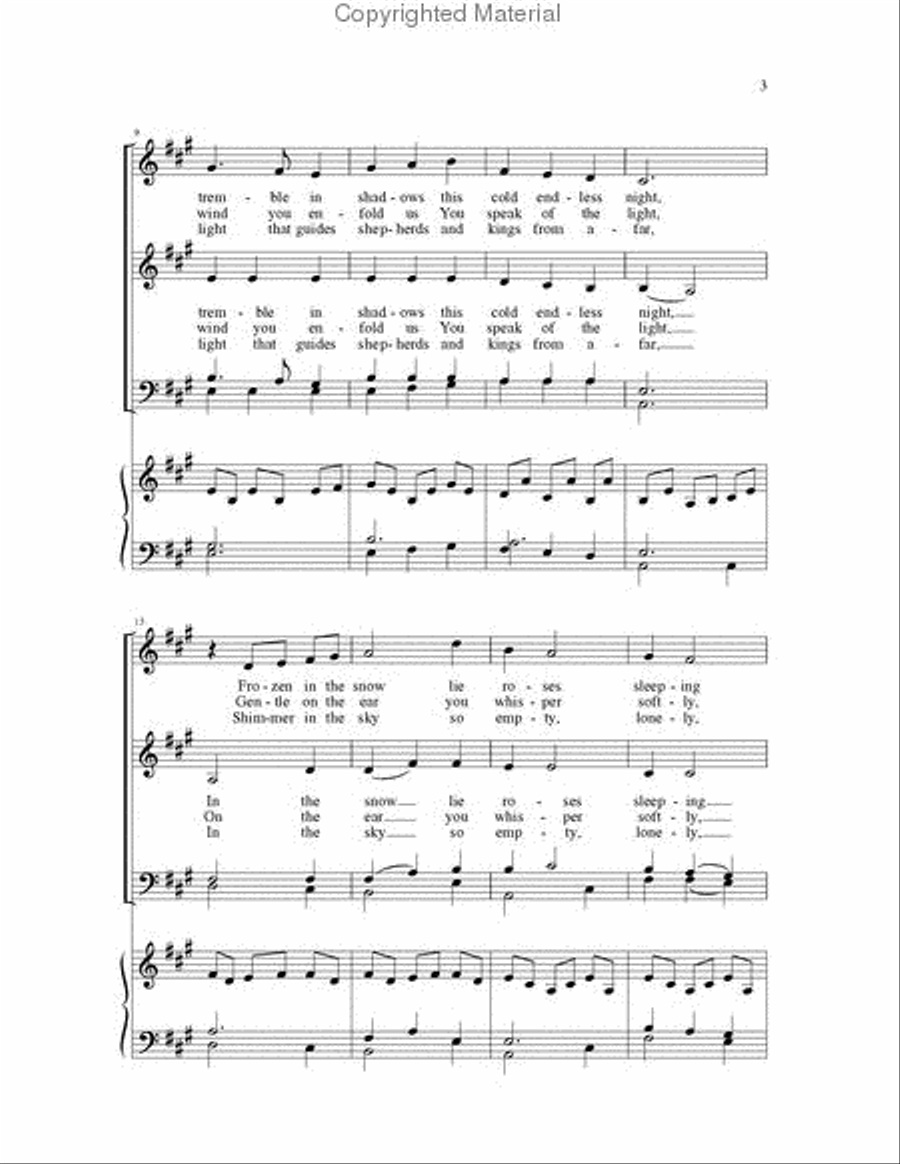 Night of Silence - SATB edition 4-Part scores gallery preview page 3