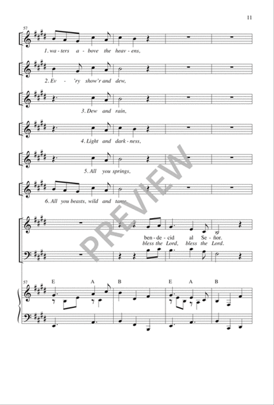 Cántico de Daniel / Canticle of Daniel 3-Part scores gallery preview page 12