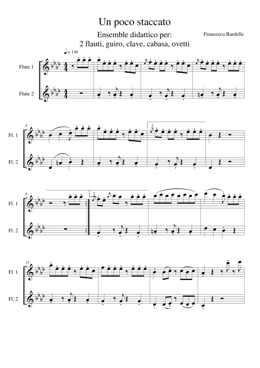 UN POCO STACCATO UN POCO STACCATO Flute Duet scores gallery preview page 1