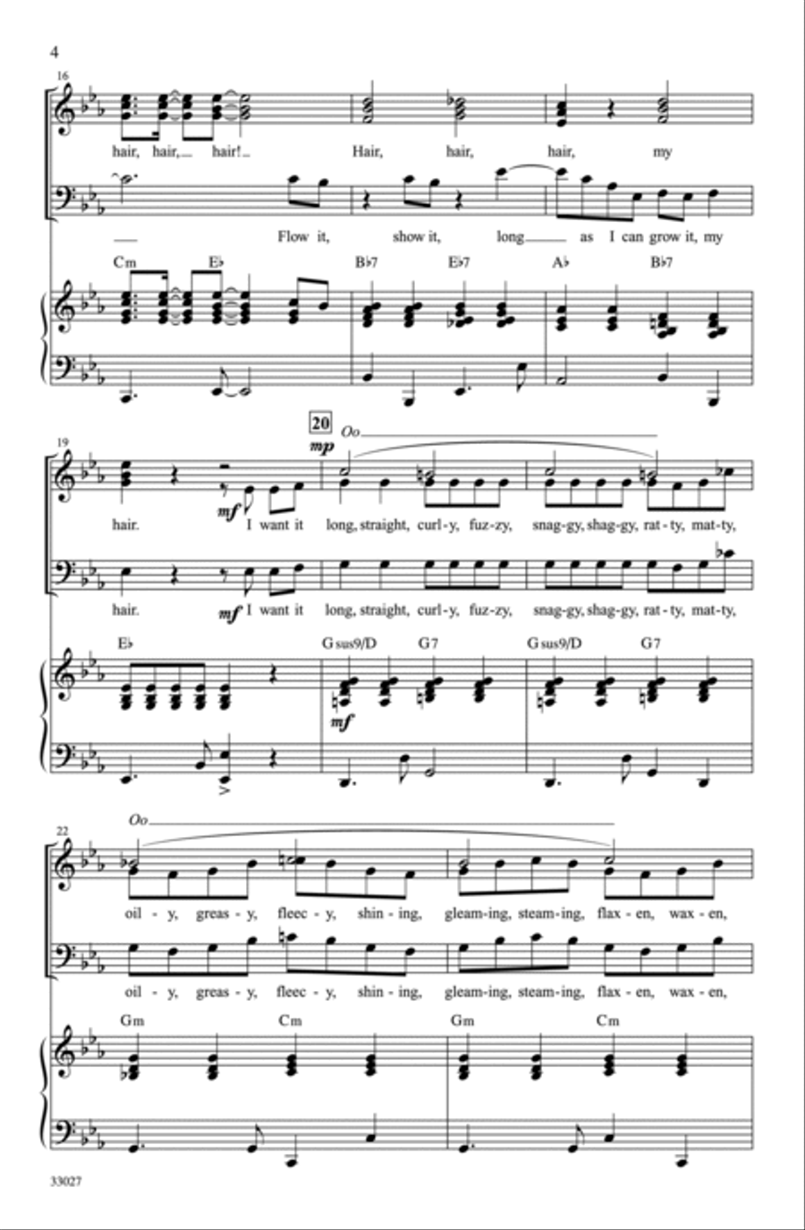 Hair: A Choral Medley Hair: A Choral Medley Choir scores gallery preview page 3