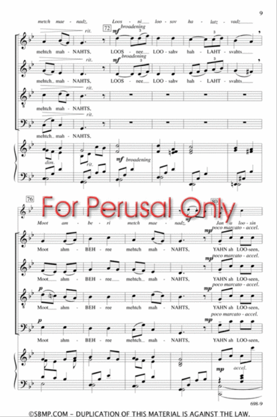 Loosin Yelav - SATB Octavo 4-Part scores gallery preview page 8