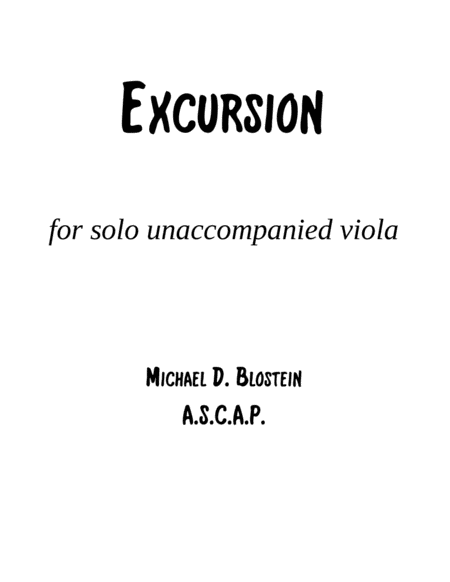 Excursion (for unaccompanied Viola)