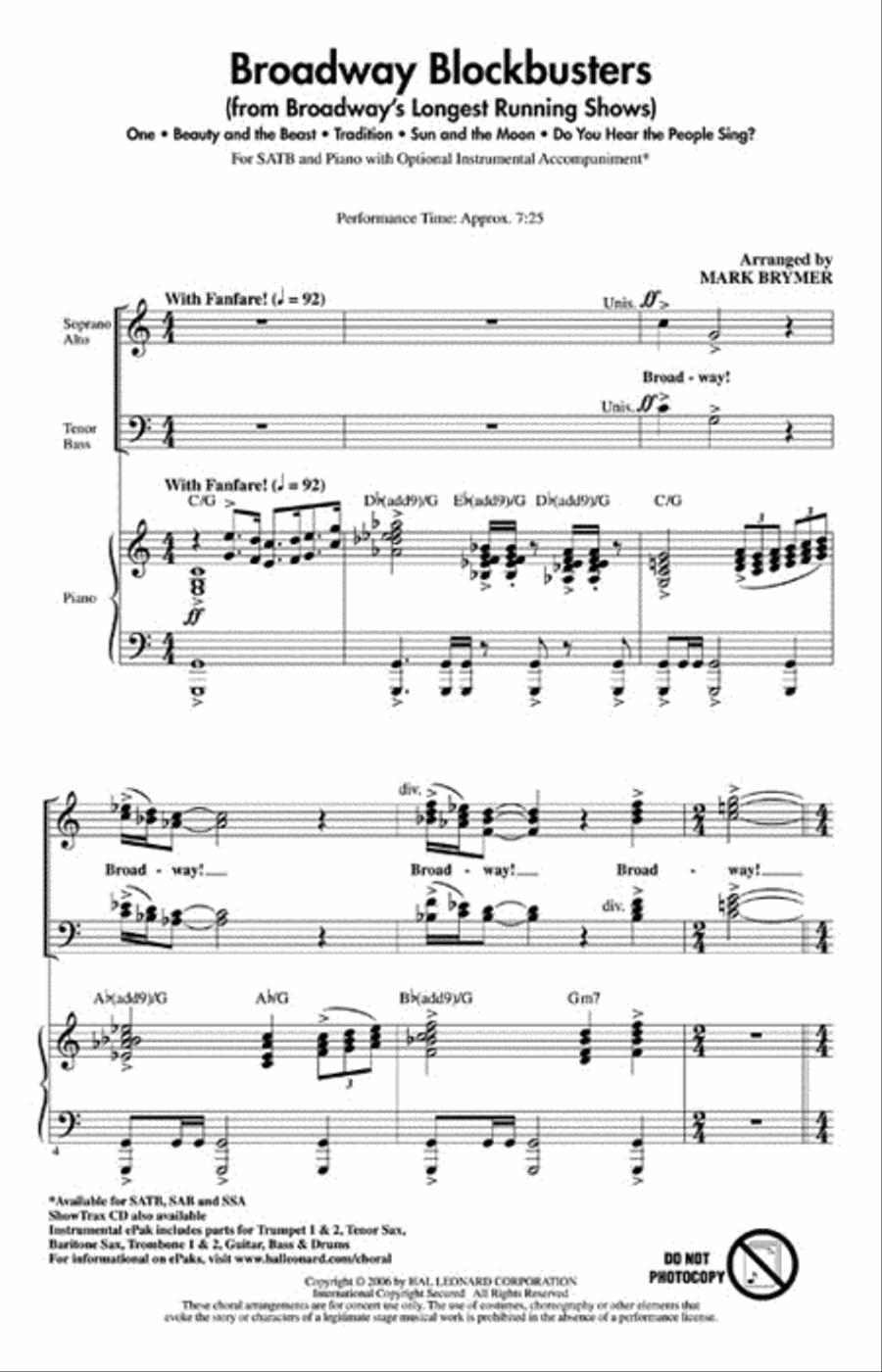 Broadway Blockbusters 4-Part scores gallery preview page 2