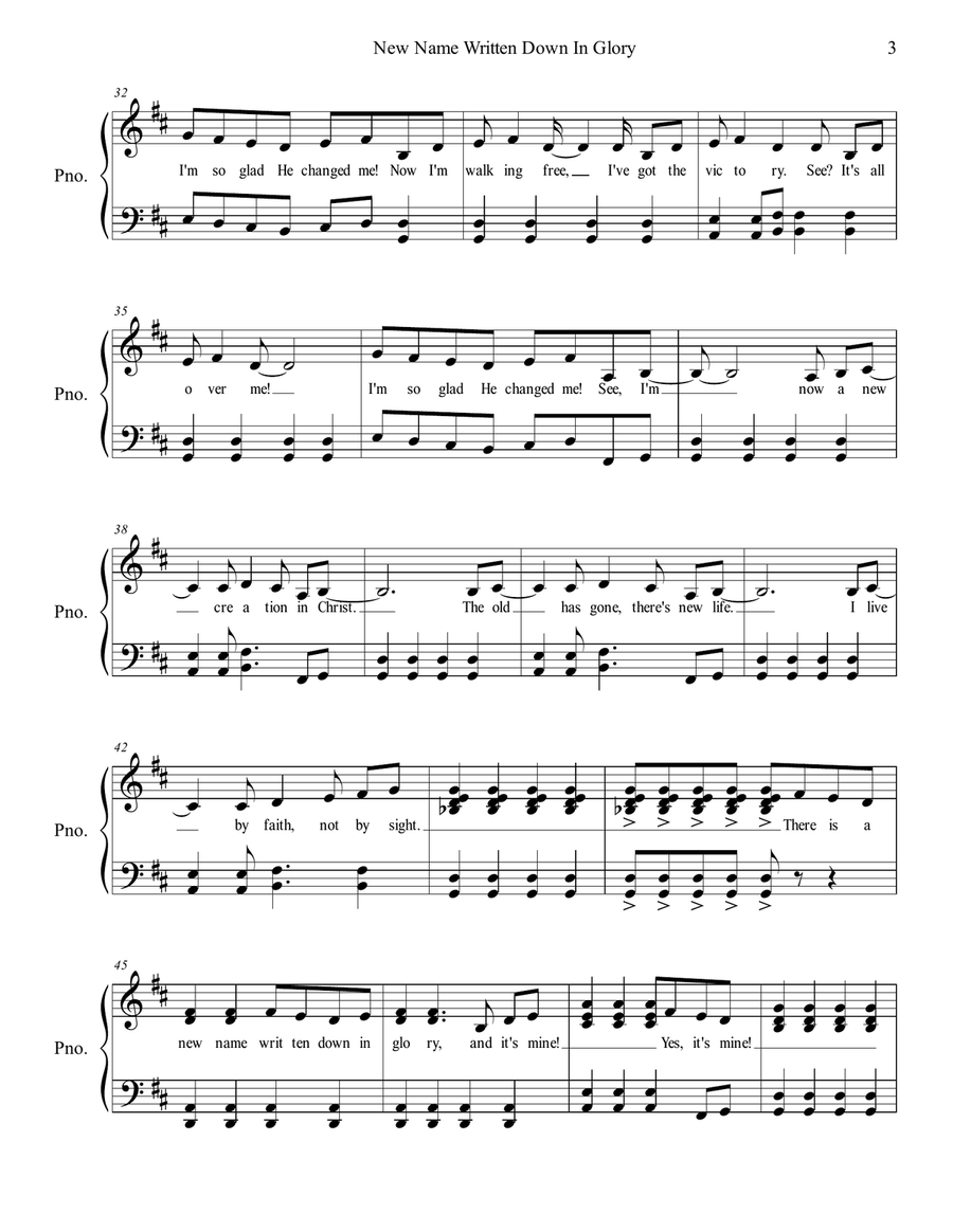 New Name Written Down In Glory Voice scores gallery preview page 3